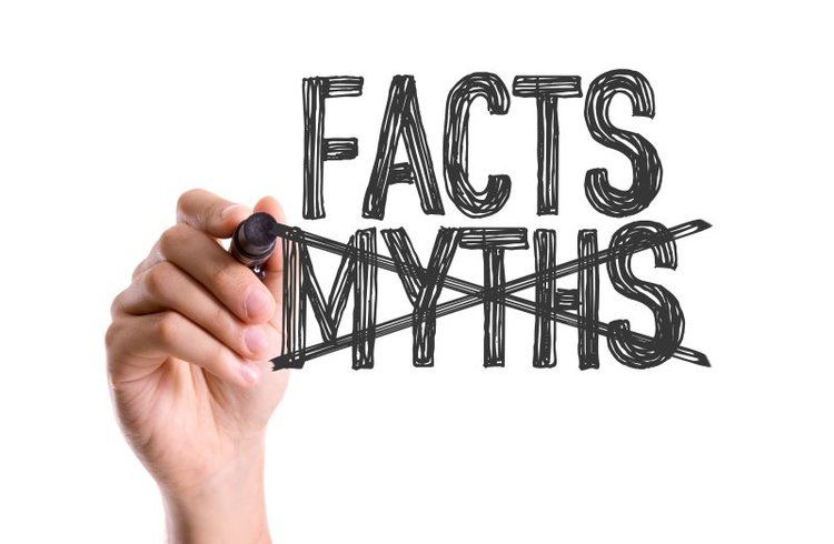 the words facts and myths with the word myths crossed out